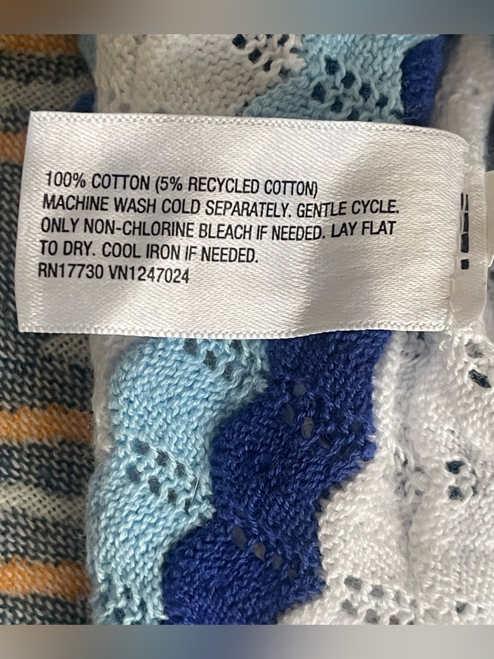 Original Use Blue, Navy and White Striped Knit Button-Up Shirt - Picture 6 of 7